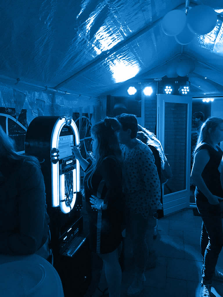 Detailfoto van de verlichte Feest Jukebox